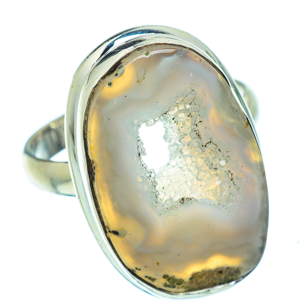 White Geode Slice Rings handcrafted by Ana Silver Co - RING37519