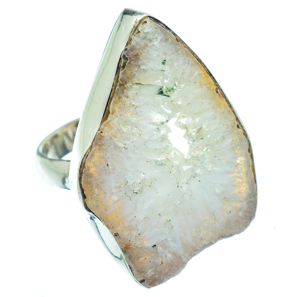 White Geode Slice Rings handcrafted by Ana Silver Co - RING37580