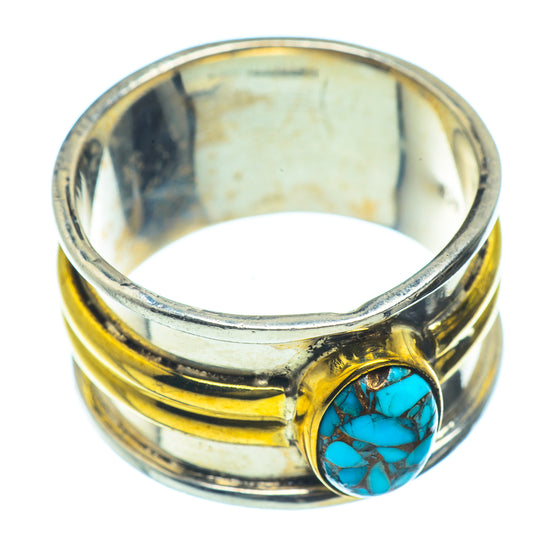 Blue Copper Composite Turquoise Rings handcrafted by Ana Silver Co - RING38390