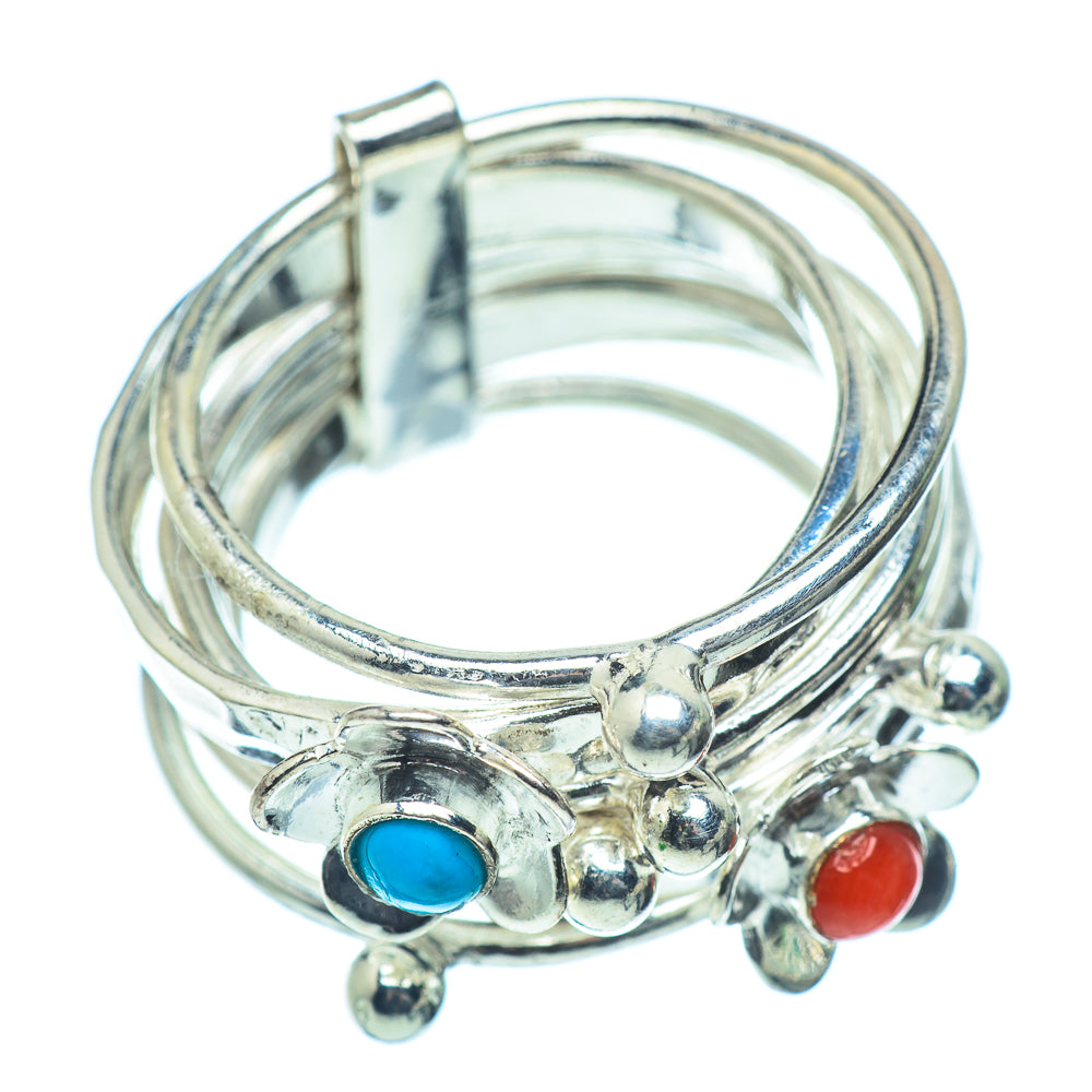 Red Coral Rings handcrafted by Ana Silver Co - RING38579