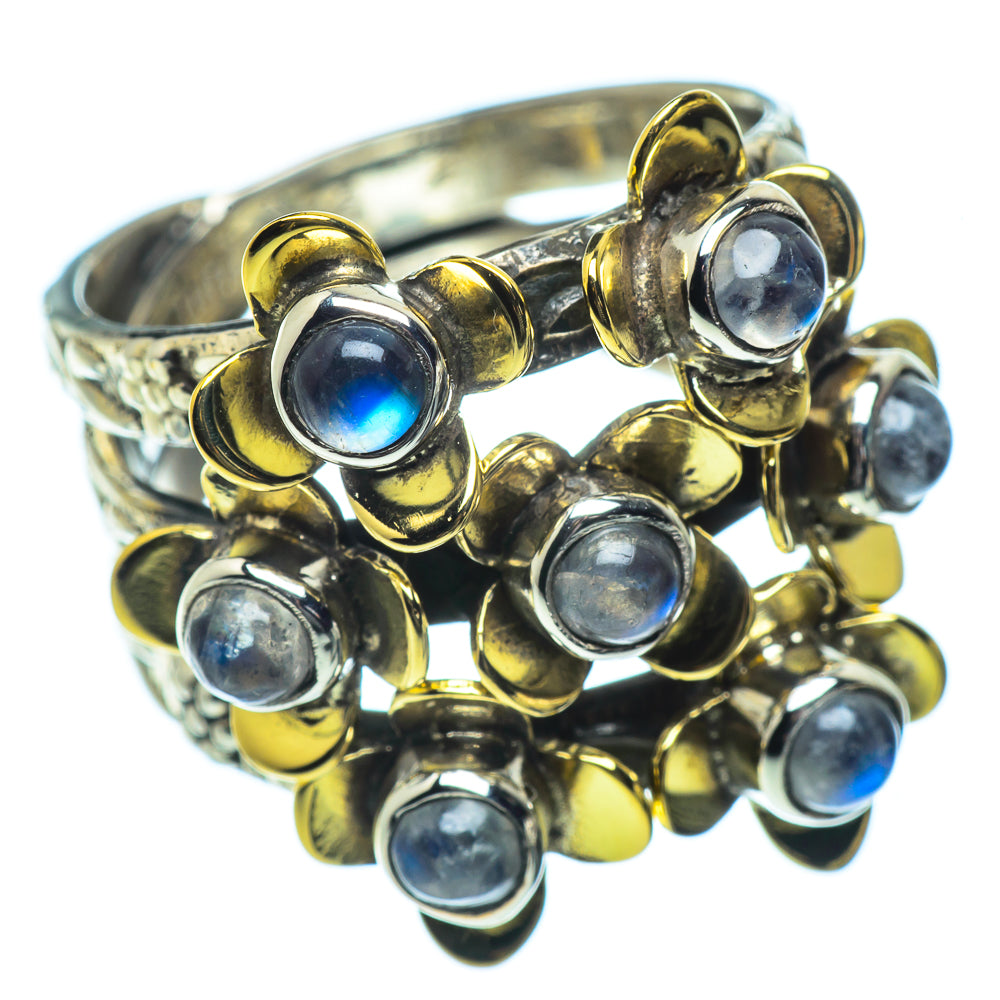Rainbow Moonstone Rings handcrafted by Ana Silver Co - RING39008