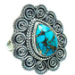 Blue Copper Composite Turquoise Rings handcrafted by Ana Silver Co - RING39570
