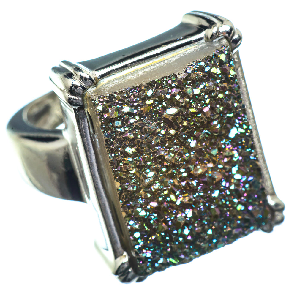 Titanium Druzy Rings handcrafted by Ana Silver Co - RING39620
