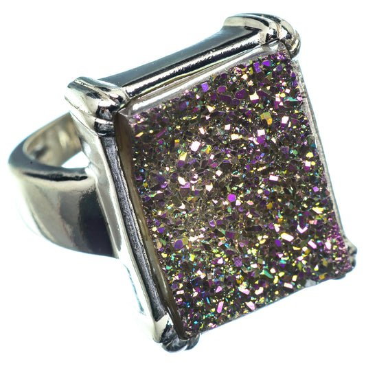 Titanium Druzy Rings handcrafted by Ana Silver Co - RING39660