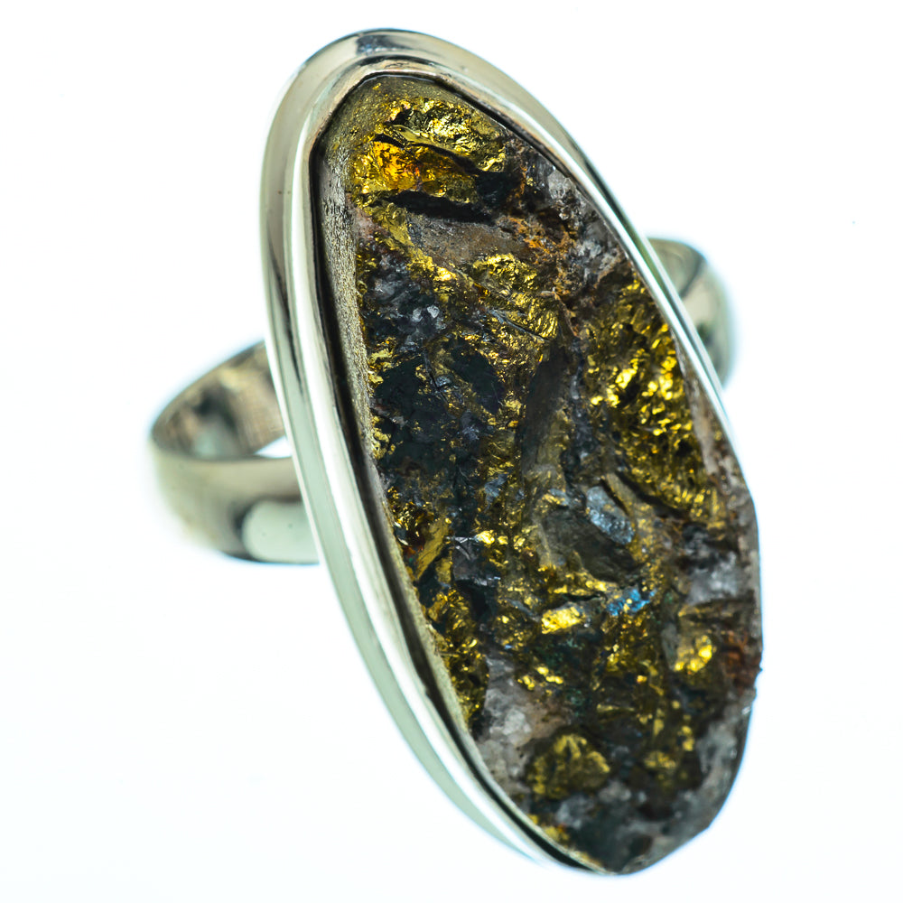 Spectro Pyrite Druzy Rings handcrafted by Ana Silver Co - RING40184