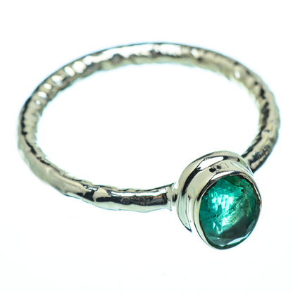 Zambian Emerald Rings handcrafted by Ana Silver Co - RING40281