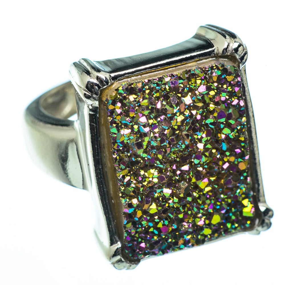 Titanium Druzy Rings handcrafted by Ana Silver Co - RING40298