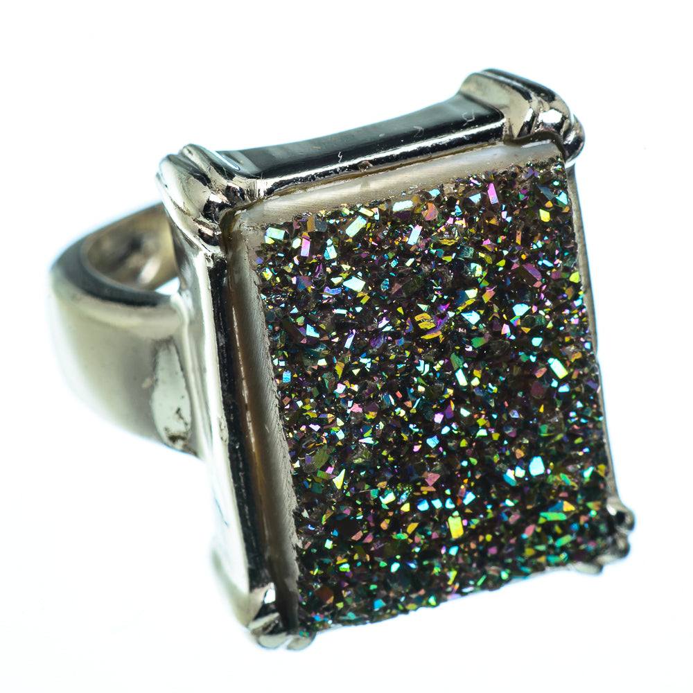 Titanium Druzy Rings handcrafted by Ana Silver Co - RING40438