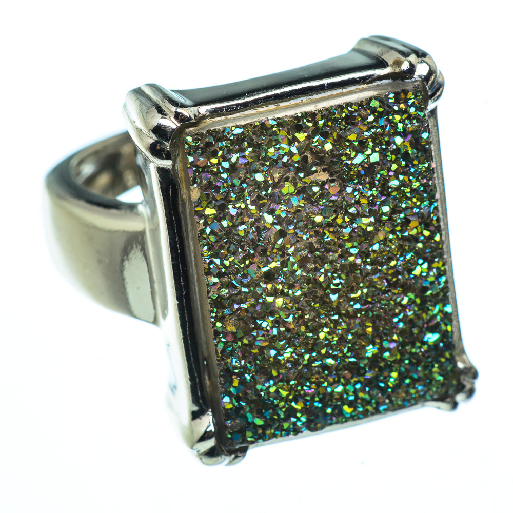 Titanium Druzy Rings handcrafted by Ana Silver Co - RING40813