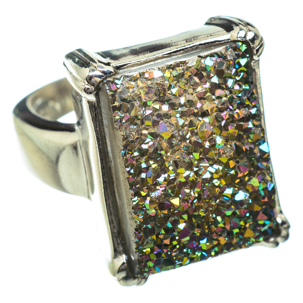 Titanium Druzy Rings handcrafted by Ana Silver Co - RING41713