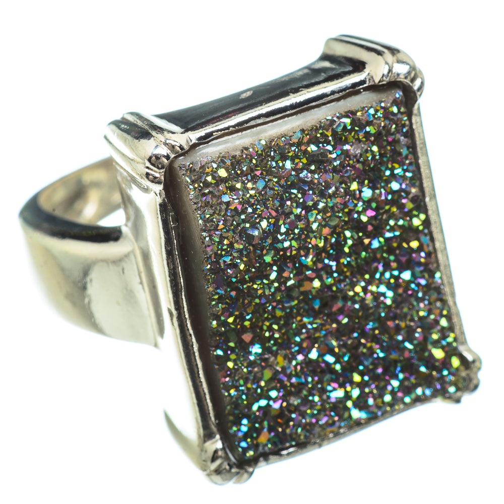 Titanium Druzy Rings handcrafted by Ana Silver Co - RING42302