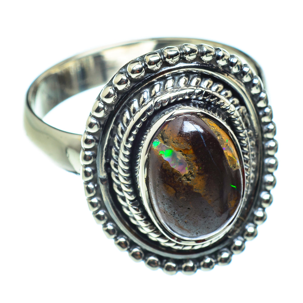 Boulder Opal Rings handcrafted by Ana Silver Co - RING43169
