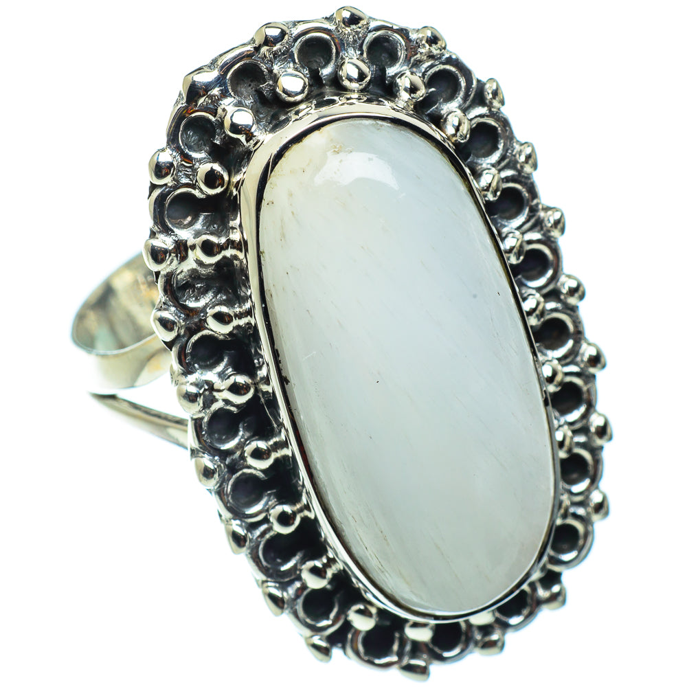 Rainbow Moonstone Rings handcrafted by Ana Silver Co - RING43218