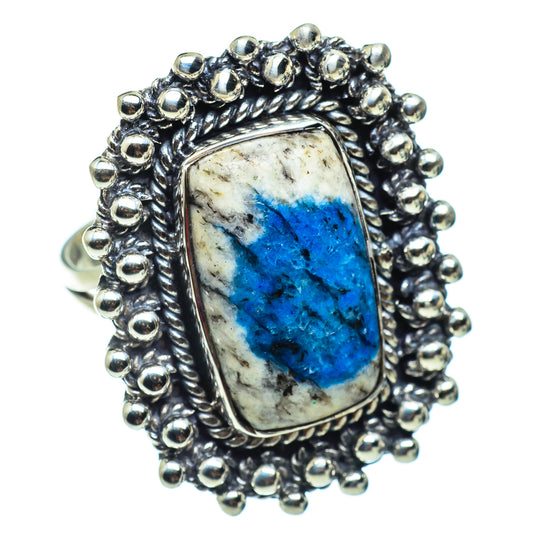 K2 Blue Azurite Rings handcrafted by Ana Silver Co - RING43228