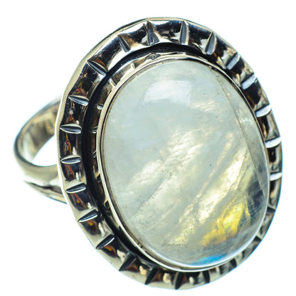 Rainbow Moonstone Rings handcrafted by Ana Silver Co - RING43243