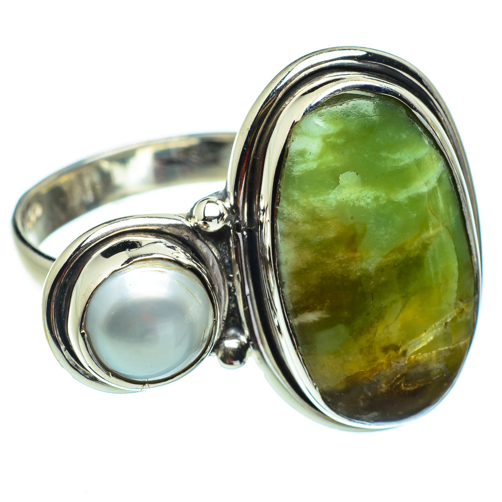 Australian Green Opal Rings handcrafted by Ana Silver Co - RING43270