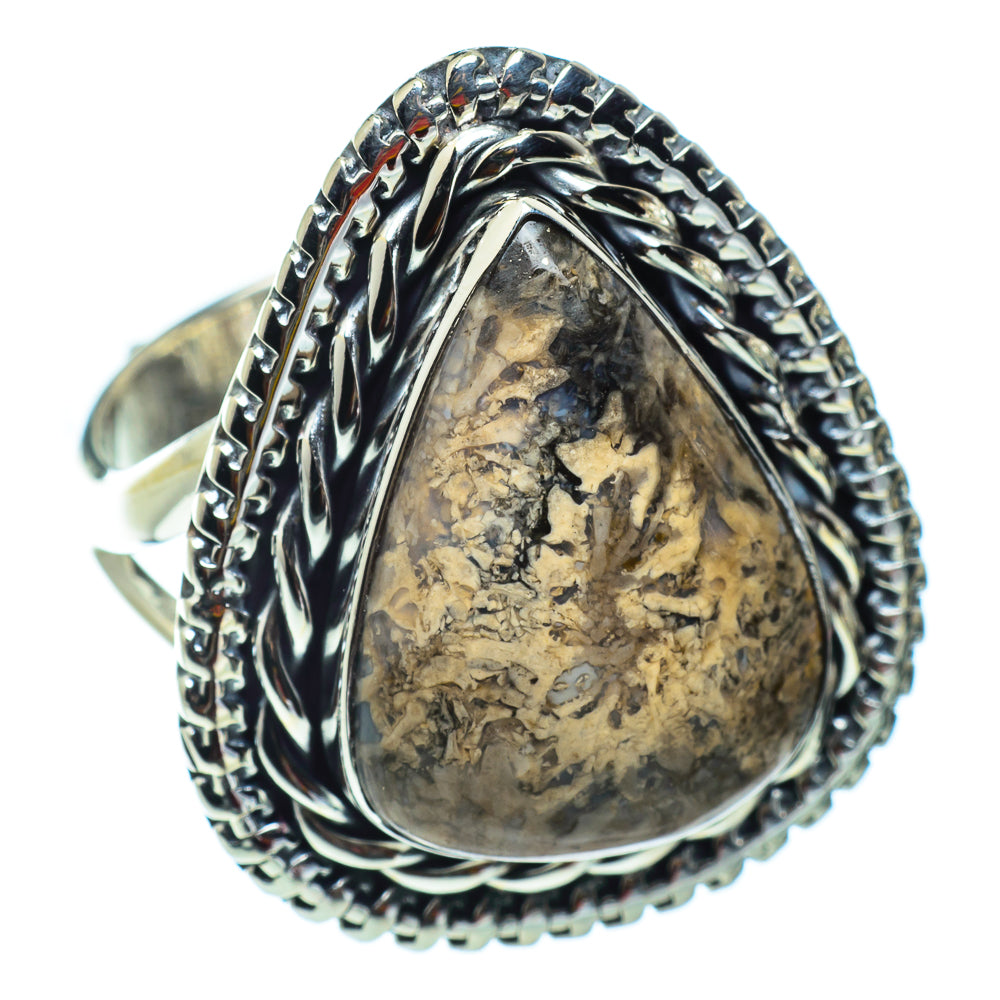 Fossil Coral Rings handcrafted by Ana Silver Co - RING43281
