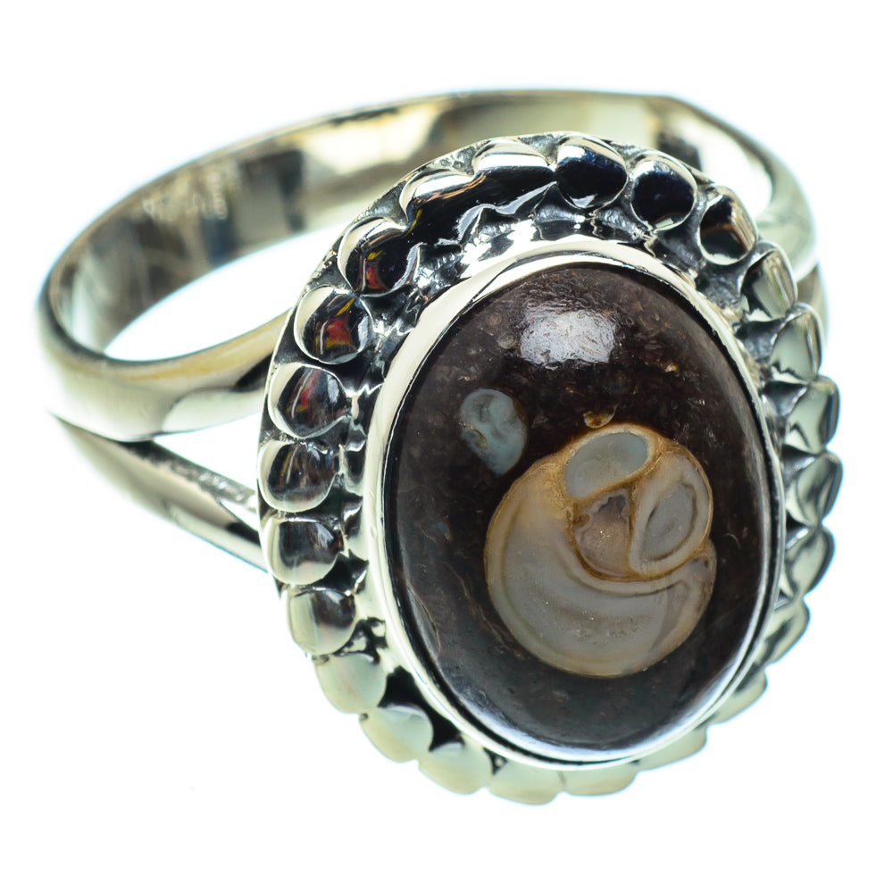 Orthoceras Fossil Rings handcrafted by Ana Silver Co - RING43282