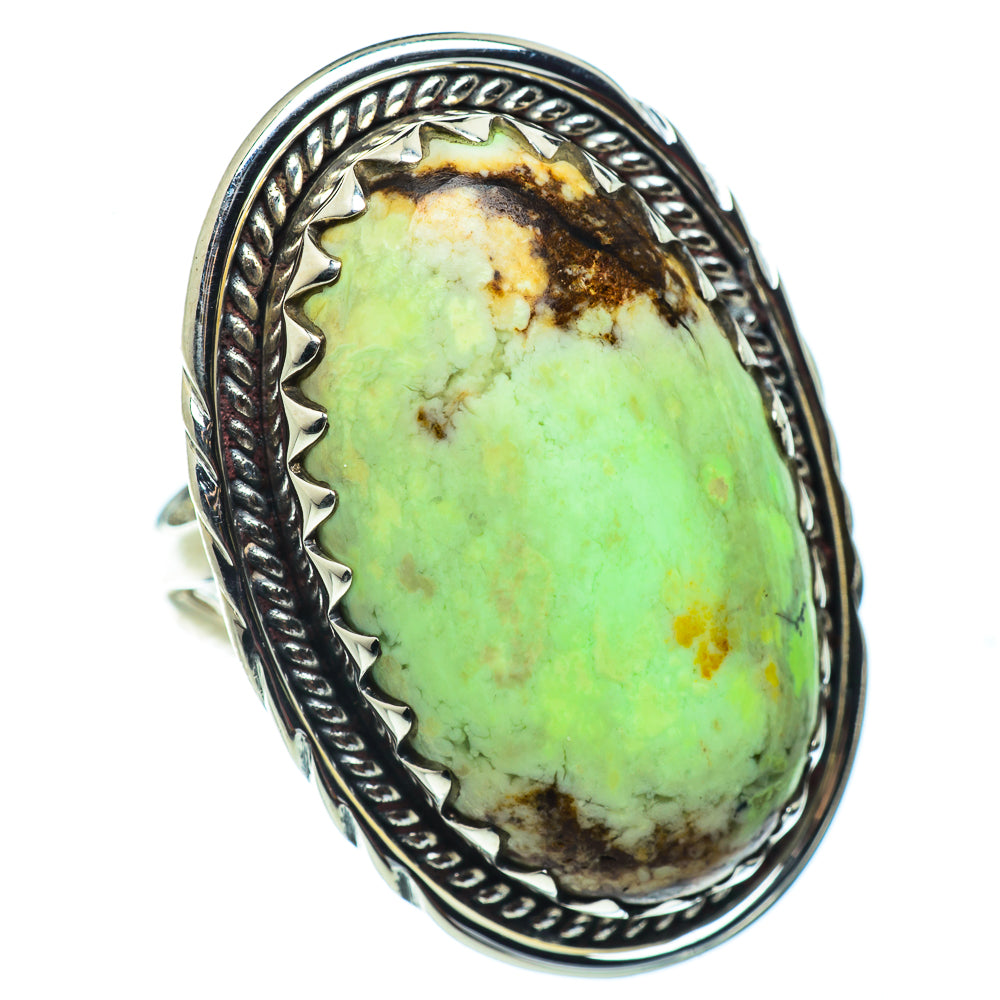 Lemon Chrysoprase Rings handcrafted by Ana Silver Co - RING43394