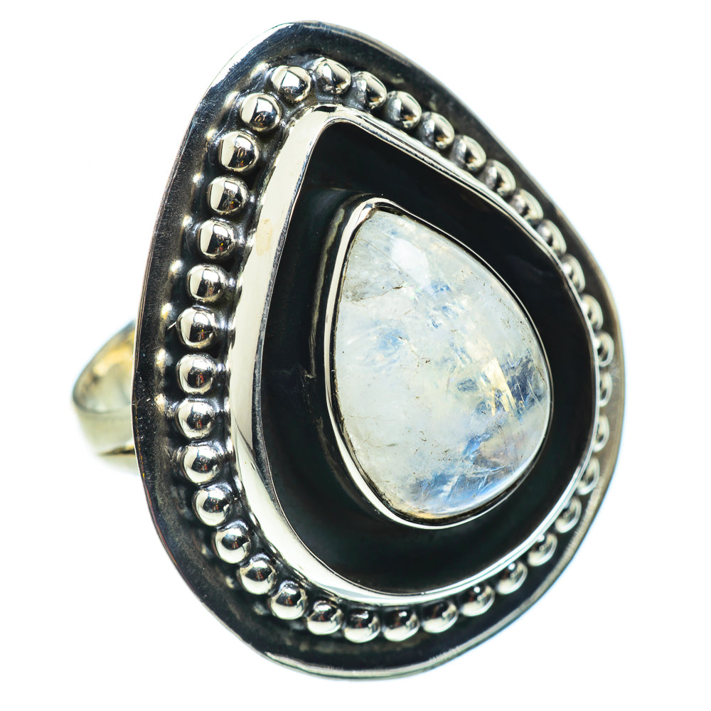 Rainbow Moonstone Rings handcrafted by Ana Silver Co - RING43453