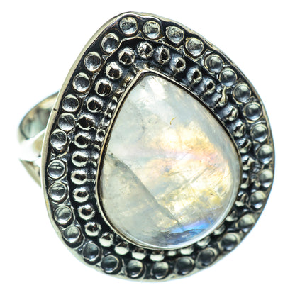 Rainbow Moonstone Rings handcrafted by Ana Silver Co - RING43661
