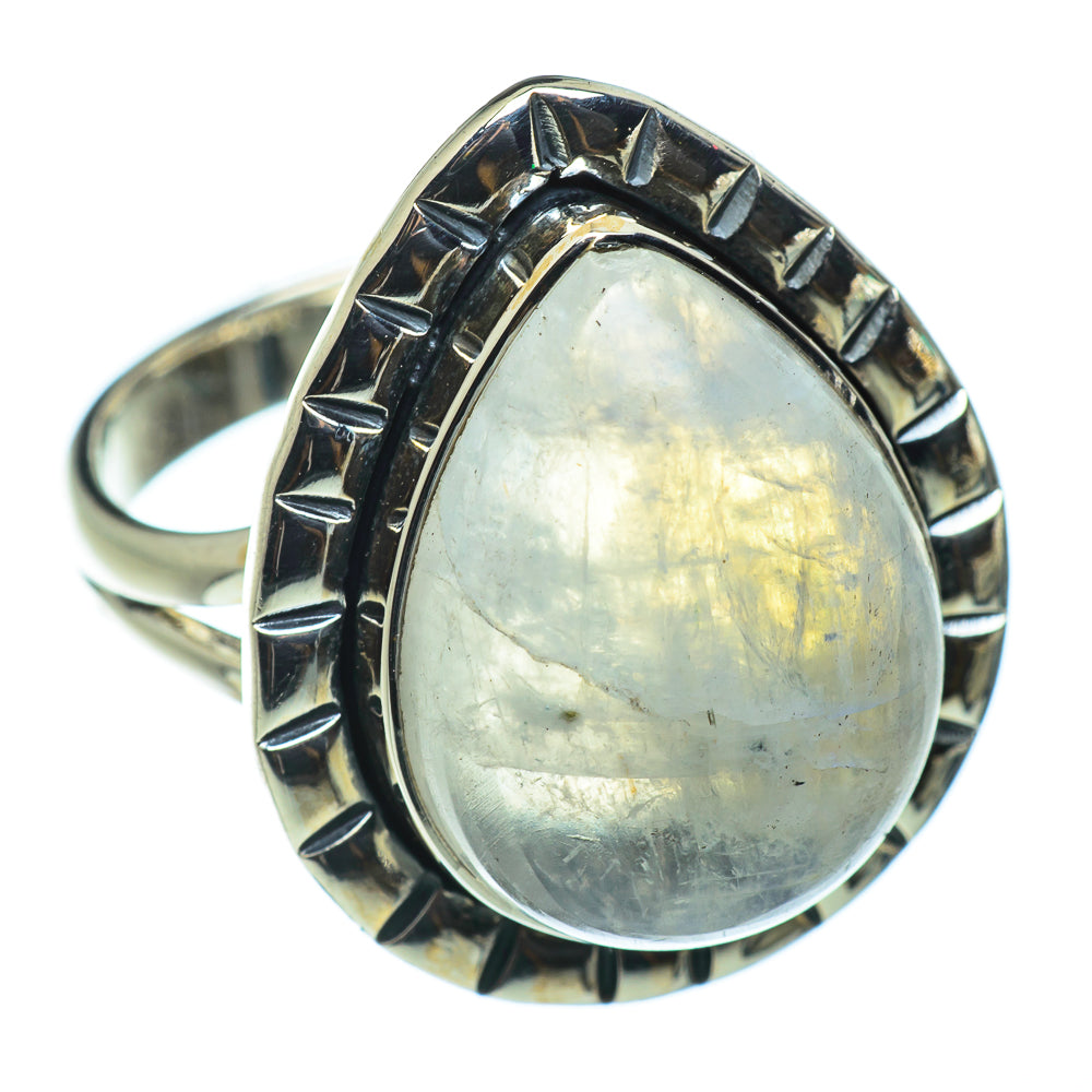 Rainbow Moonstone Rings handcrafted by Ana Silver Co - RING43682