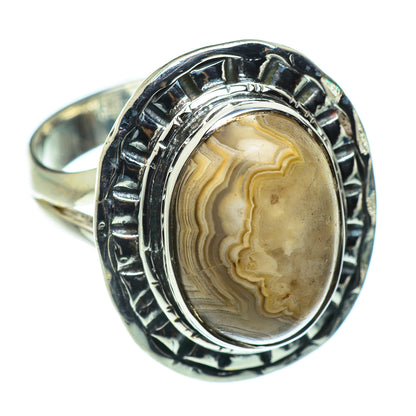Laguna Lace Agate Rings handcrafted by Ana Silver Co - RING43694