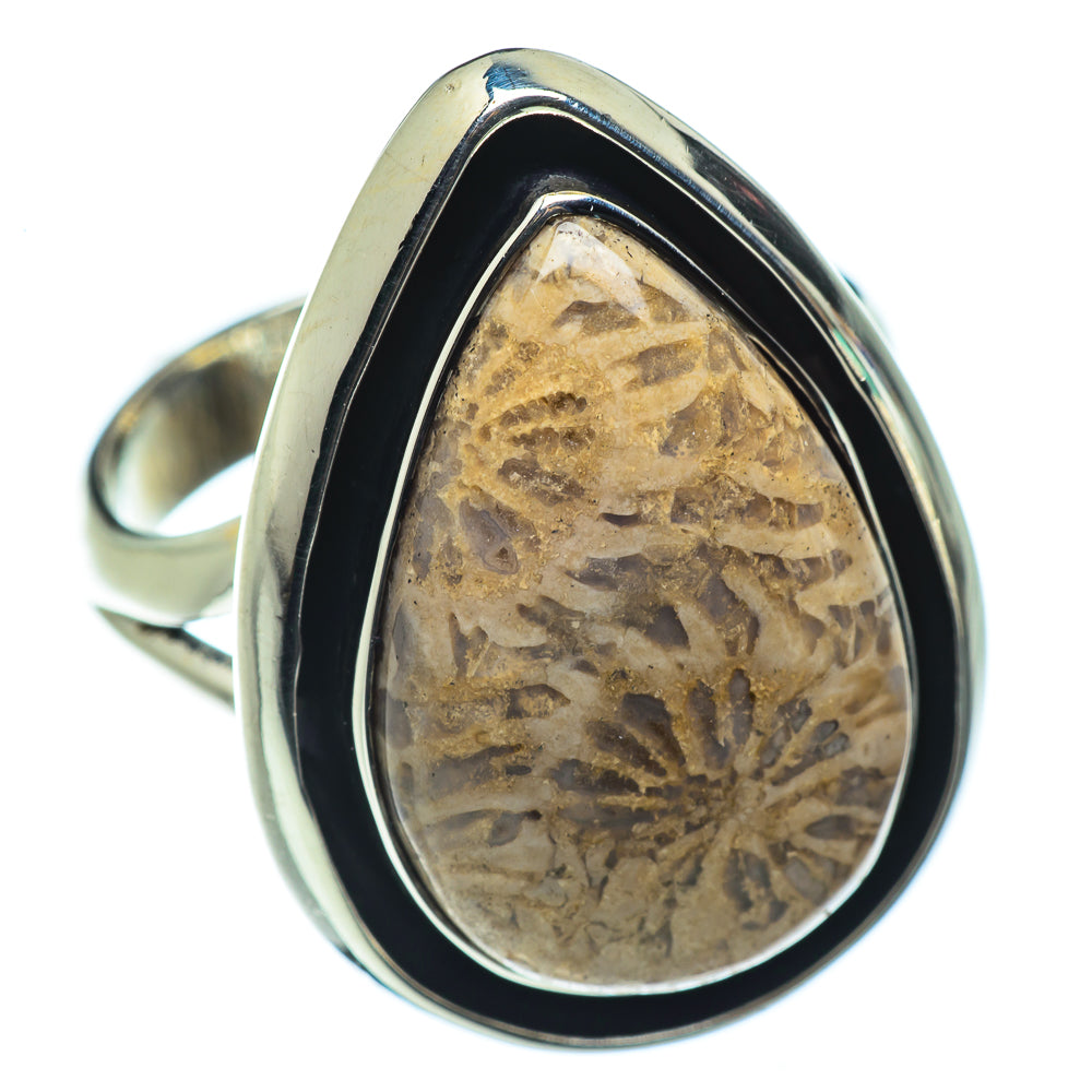 Fossil Coral Rings handcrafted by Ana Silver Co - RING43720