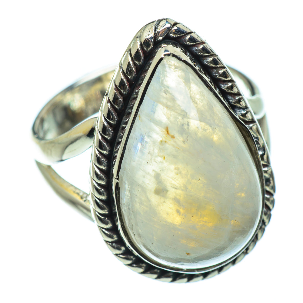 Rainbow Moonstone Rings handcrafted by Ana Silver Co - RING43730