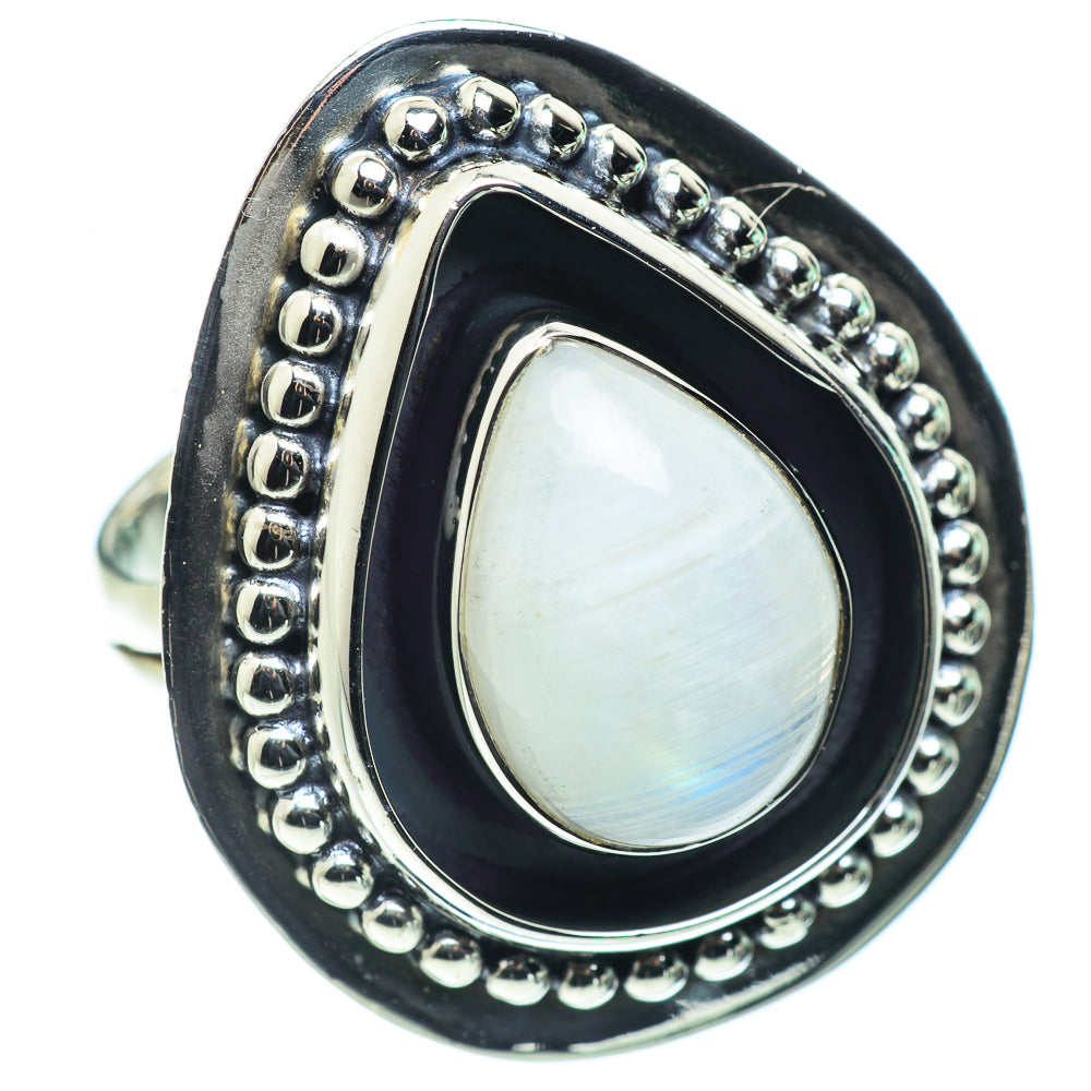 Rainbow Moonstone Rings handcrafted by Ana Silver Co - RING43830