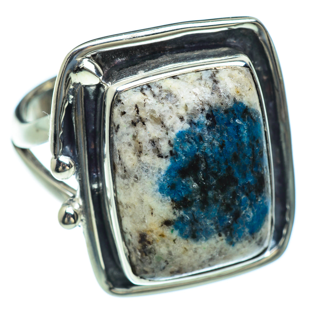K2 Blue Azurite Rings handcrafted by Ana Silver Co - RING43891