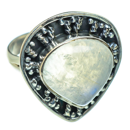 Rainbow Moonstone Rings handcrafted by Ana Silver Co - RING43910