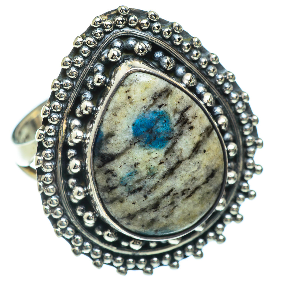 K2 Blue Azurite Rings handcrafted by Ana Silver Co - RING44031