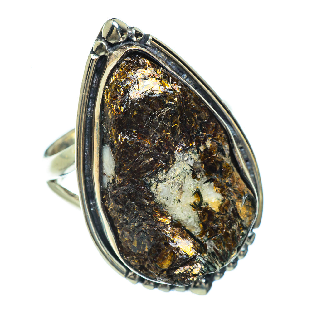 Pyrite Agate Rings handcrafted by Ana Silver Co - RING44076