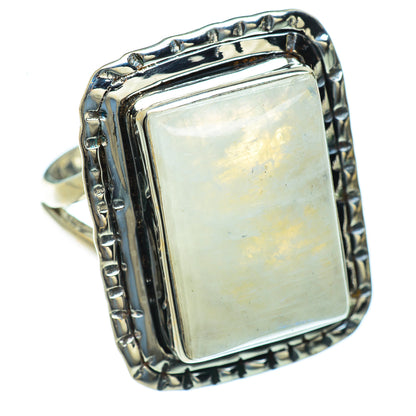 Rainbow Moonstone Rings handcrafted by Ana Silver Co - RING44115