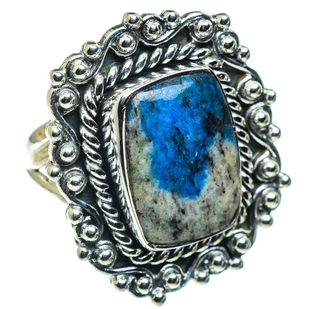 K2 Blue Azurite Rings handcrafted by Ana Silver Co - RING44321