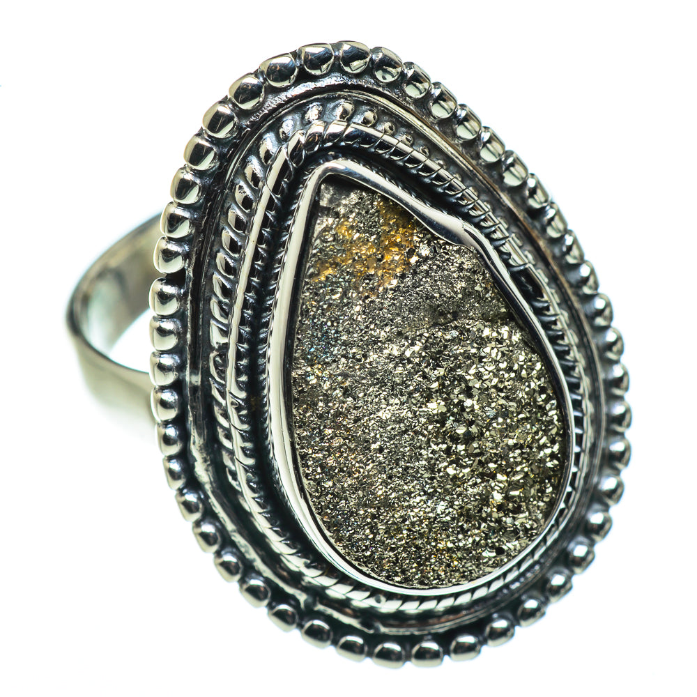 Spectro Pyrite Druzy Rings handcrafted by Ana Silver Co - RING44336 - Photo 2
