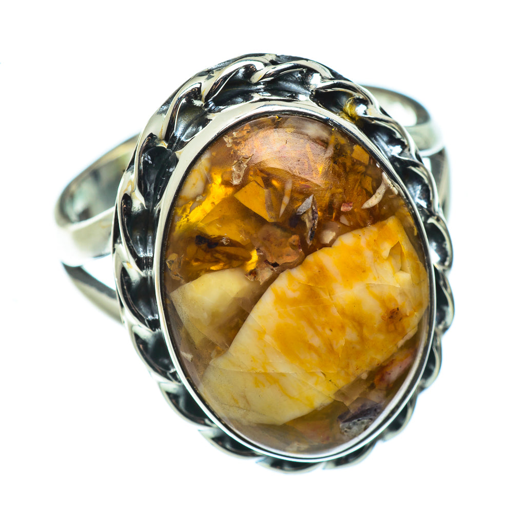 Brecciated Mookaite Rings handcrafted by Ana Silver Co - RING44360
