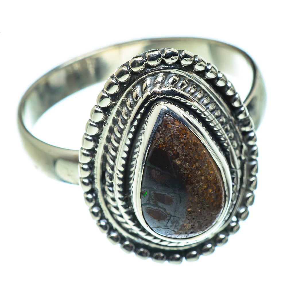 Boulder Opal Rings handcrafted by Ana Silver Co - RING44375