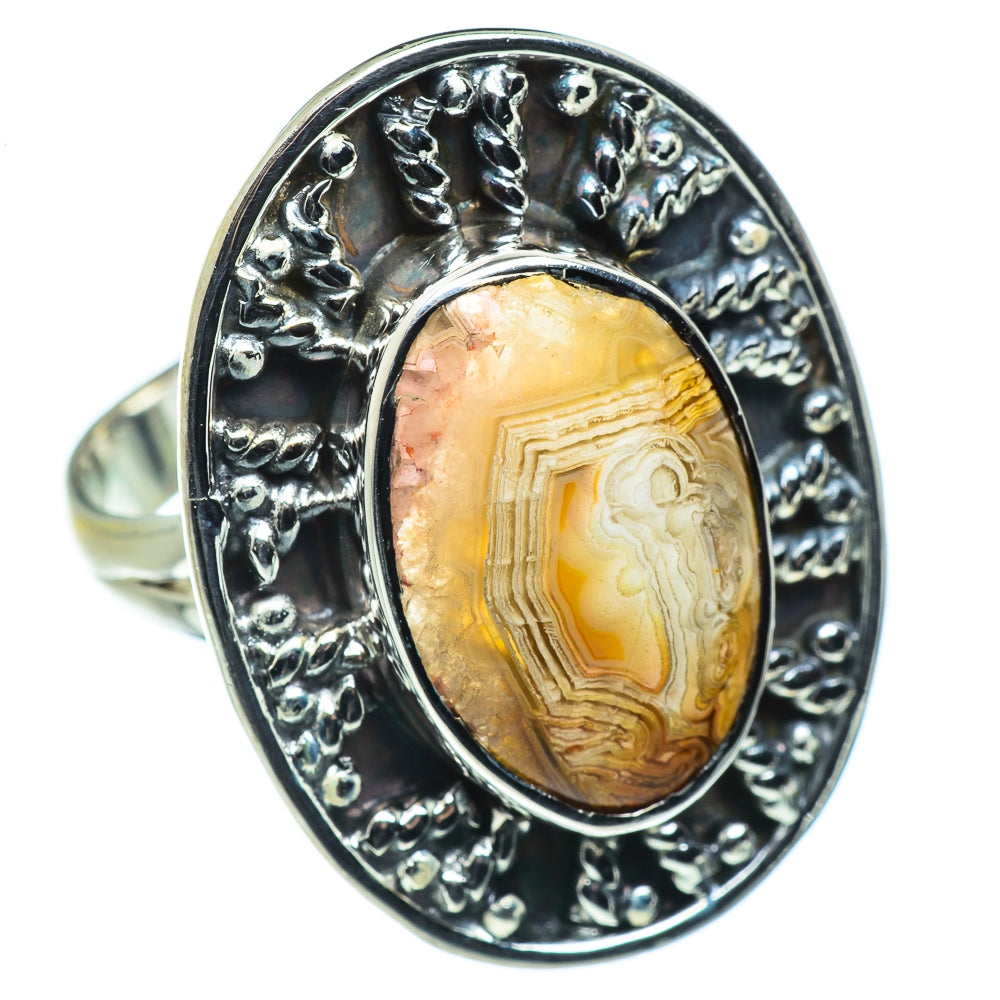 Laguna Lace Agate Rings handcrafted by Ana Silver Co - RING44414