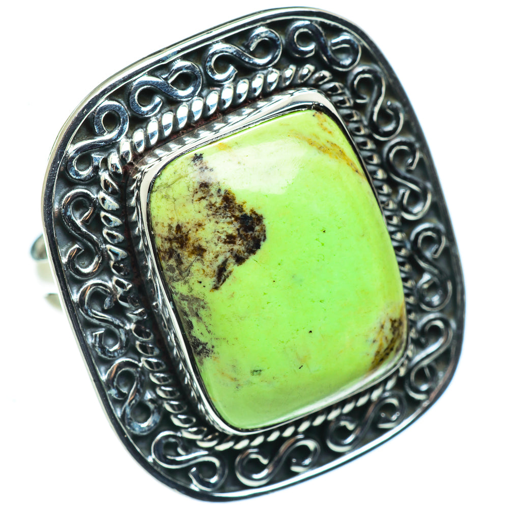 Lemon Chrysoprase Rings handcrafted by Ana Silver Co - RING44597