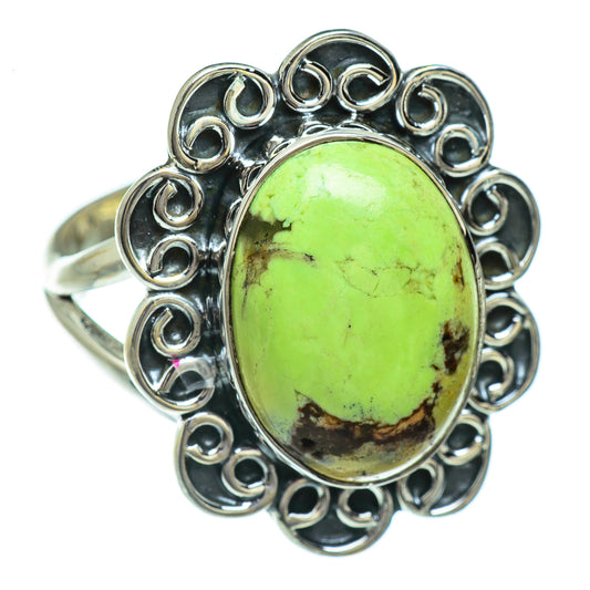 Lemon Chrysoprase Rings handcrafted by Ana Silver Co - RING44715