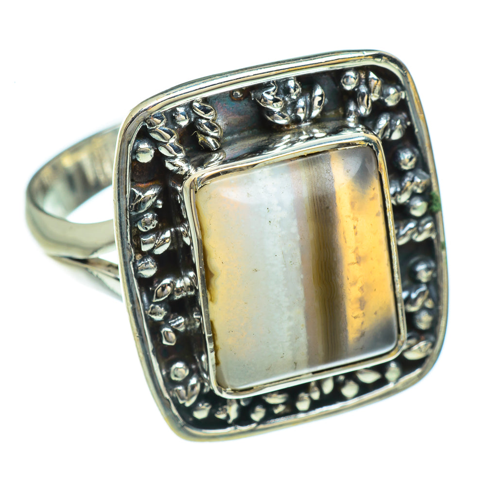 Botswana Agate Rings handcrafted by Ana Silver Co - RING44816