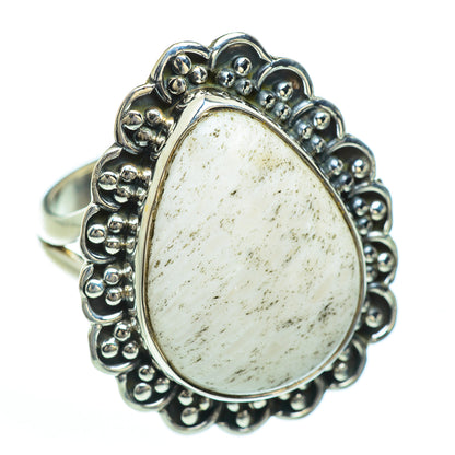 White Scolecite Rings handcrafted by Ana Silver Co - RING45138