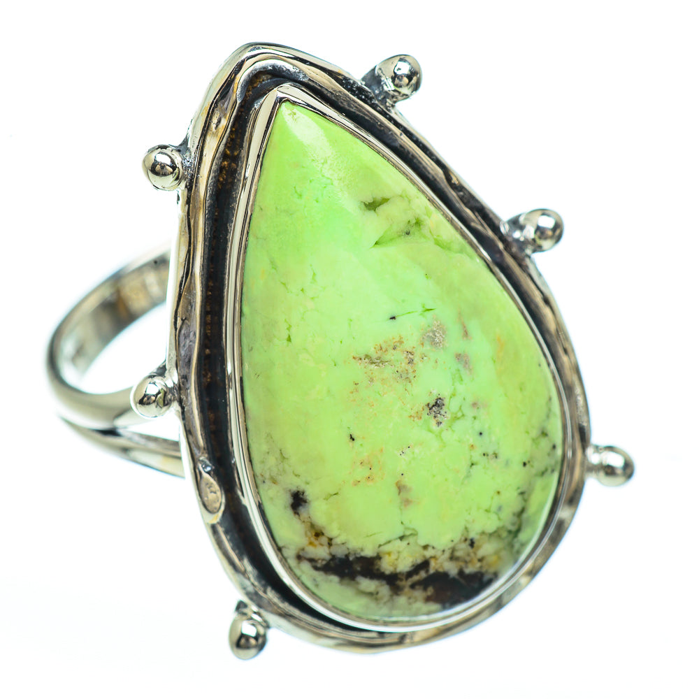 Lemon Chrysoprase Rings handcrafted by Ana Silver Co - RING45144