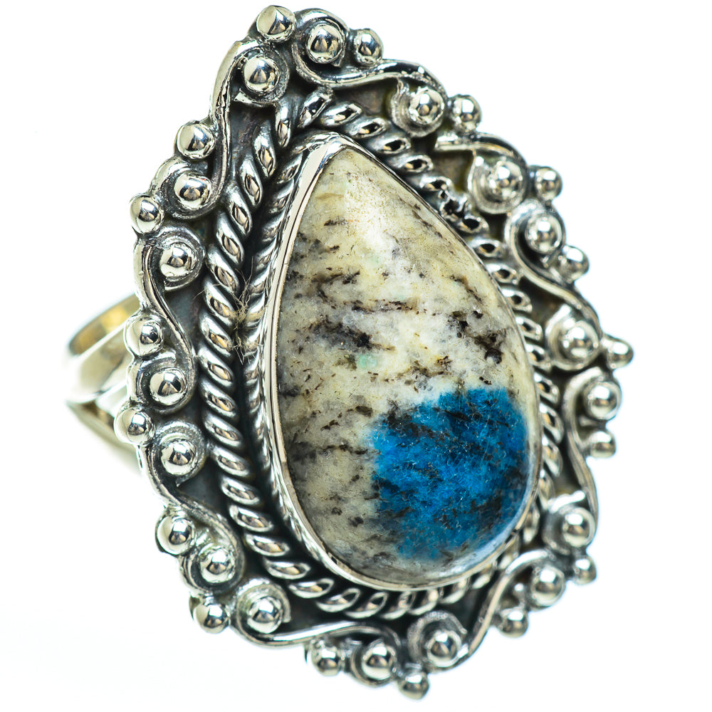 K2 Blue Azurite Rings handcrafted by Ana Silver Co - RING45148