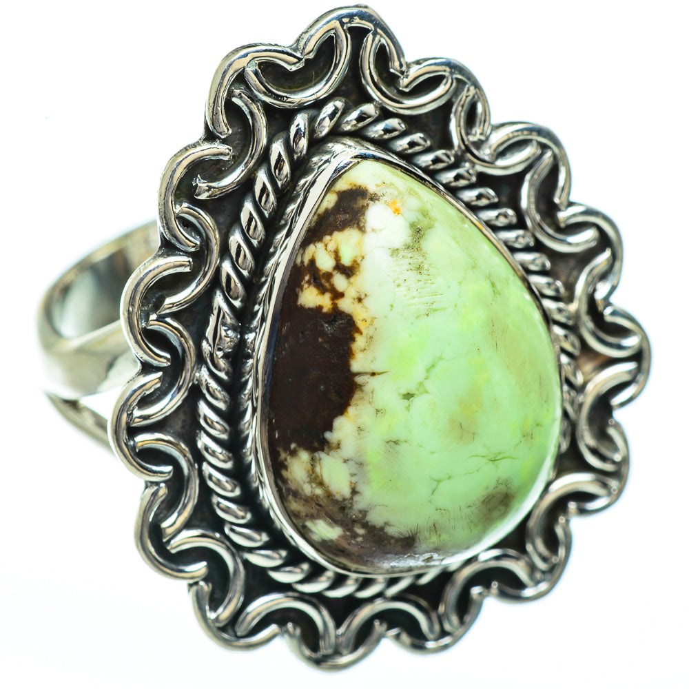 Lemon Chrysoprase Rings handcrafted by Ana Silver Co - RING45183