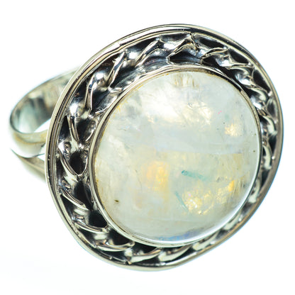 Rainbow Moonstone Rings handcrafted by Ana Silver Co - RING45218