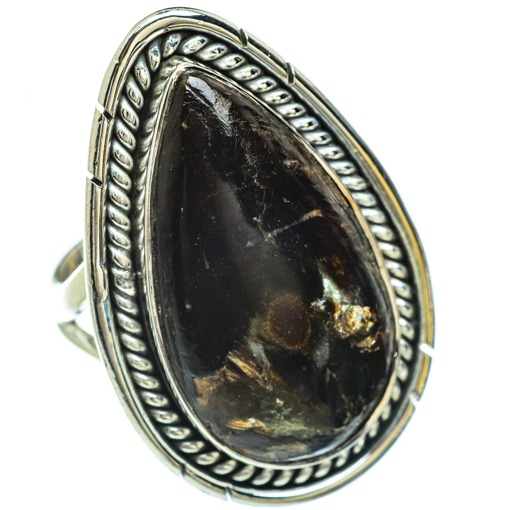 Golden Seraphinite Rings handcrafted by Ana Silver Co - RING45422