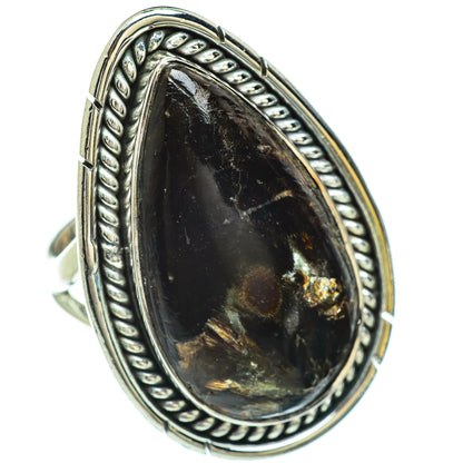 Golden Seraphinite Rings handcrafted by Ana Silver Co - RING45422